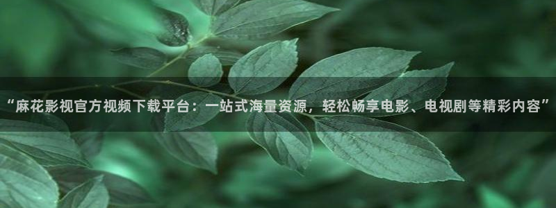 泡泡影视老版本：“麻花影视官方视频下载平台：一站式海量资源，轻松畅享电影、电视剧等精彩内容”
